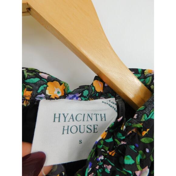 NWT Hyacinth House Black Multi Floral Smocked Samantha Midi Dress Size Small - Picture 3 of 7